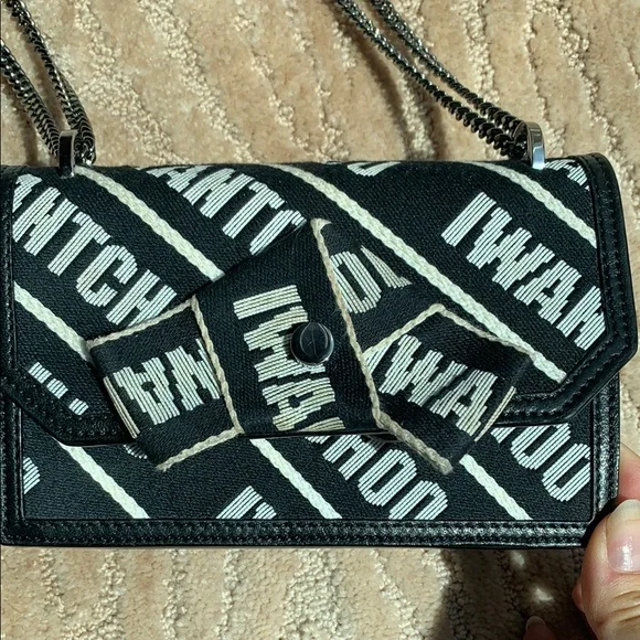 Jimmy Choo Black and White Graphic Crossbody Bag